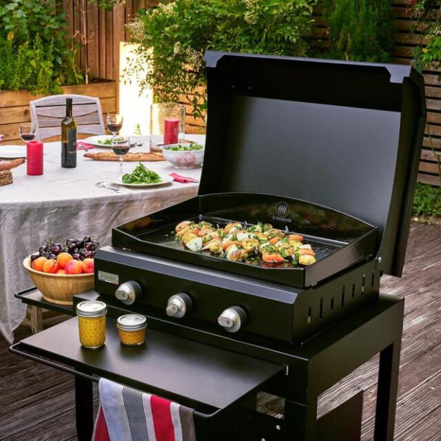 LE MARQUIER - Desserte LE MARQUIER Ingénieuse noire pour plancha de 45 à 75cm