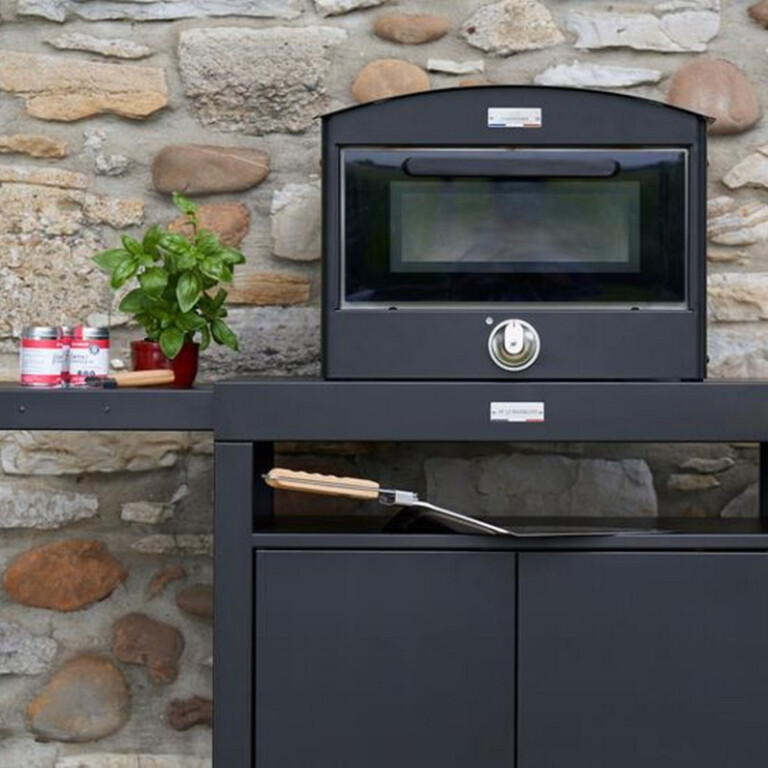 LE MARQUIER - Desserte LE MARQUIER noire meuble 80 avec tablettes