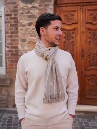 Maison Tricolore - Lécharpe Ultime Homme en Laine    Beige