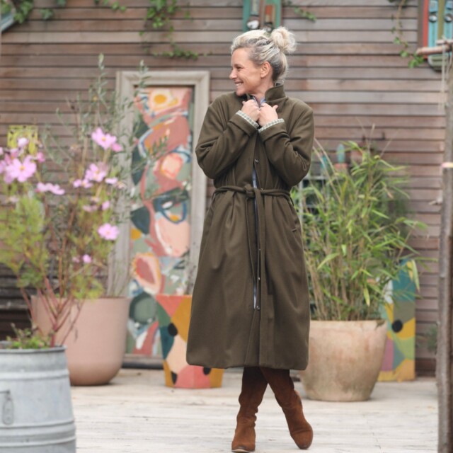 Quintessence - Manteau Paul long – lainage kaki