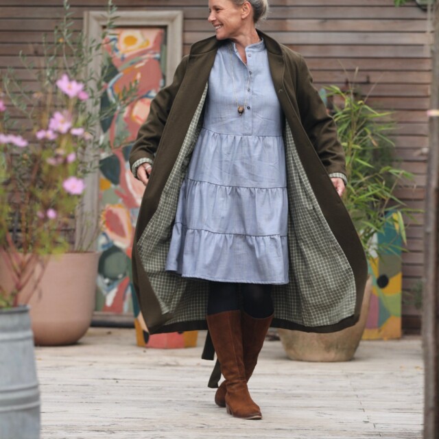 Quintessence - Manteau Paul long - lainage kaki