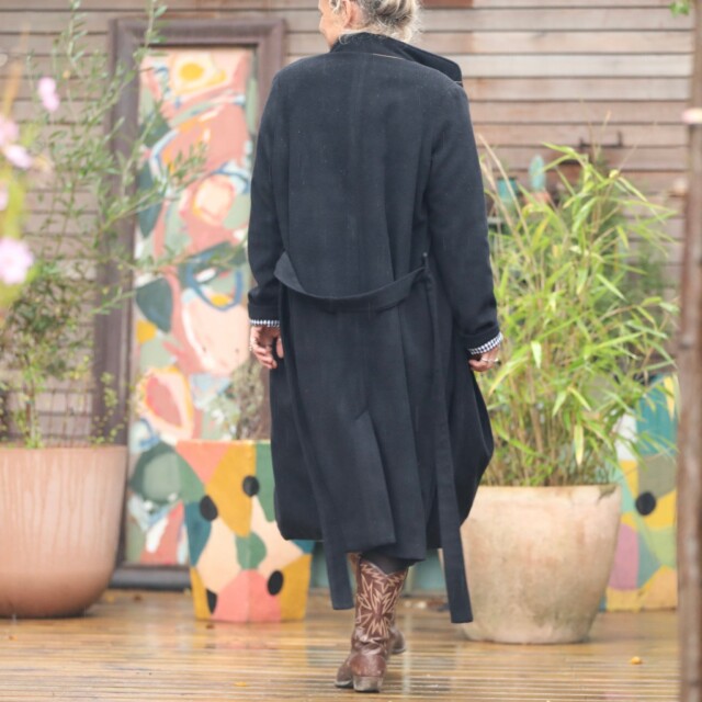 Quintessence - Manteau Paul long - lainage noir