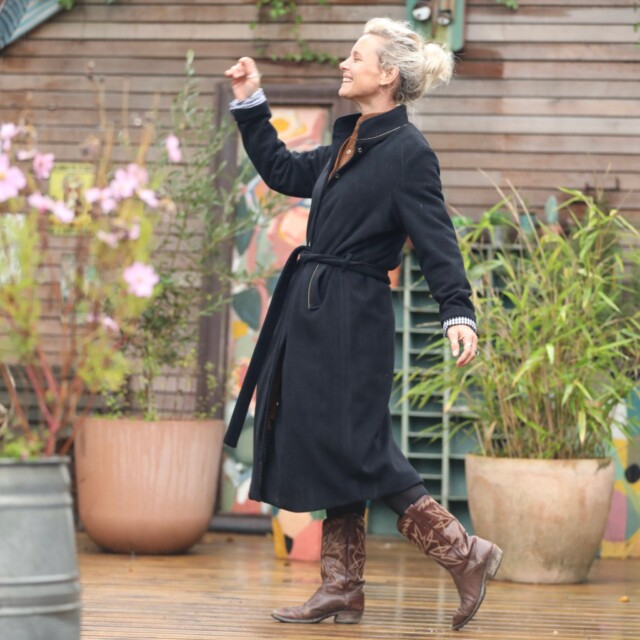 Quintessence - Manteau Paul long - lainage noir