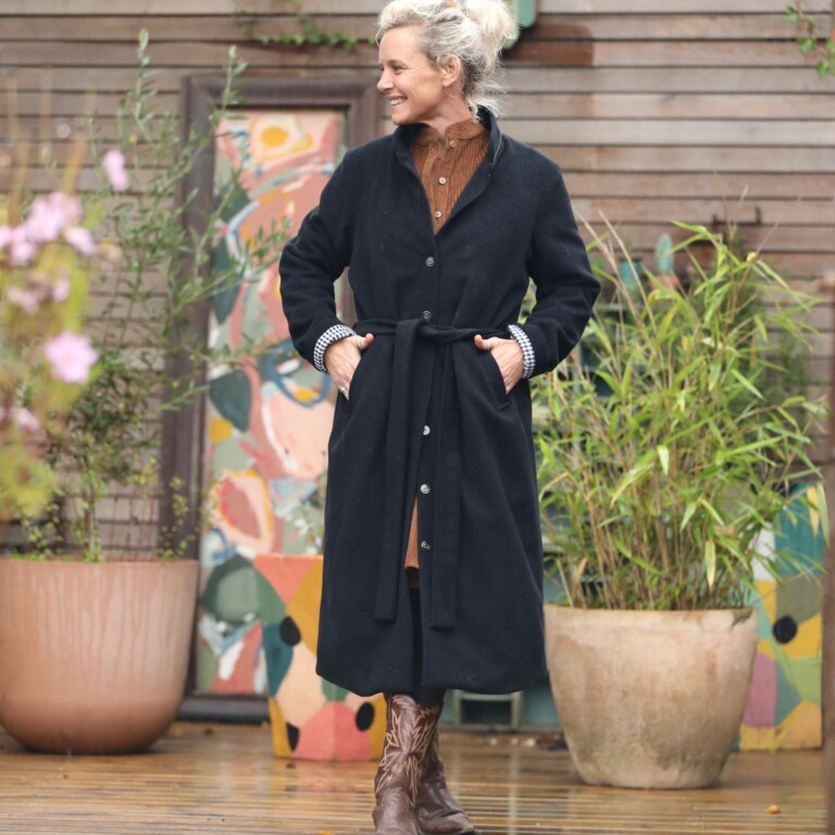 Quintessence - Manteau Paul long - lainage noir