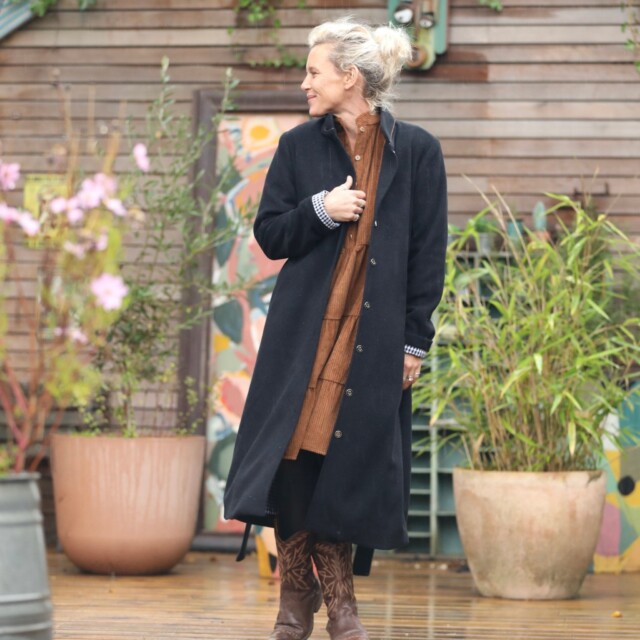 Quintessence - Manteau Paul long - lainage noir