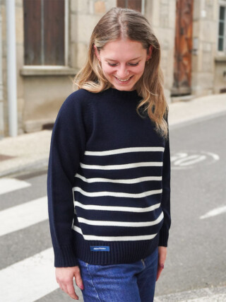 Maison Tricolore - Le Pull Marinière Femme en Laine – Marine
