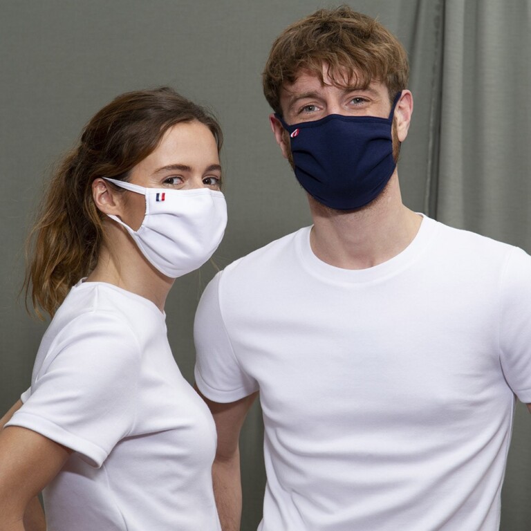 Lemahieu - Masque coton bio - Adulte - Marine - Unisexe