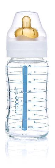 NATAE - Biberon Verre 240ml / 8oz – Avec tétine caoutchouc