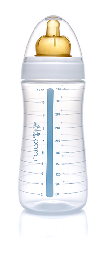 NATAE - Biberon Polypropylène 330ml / 11oz – Avec tétine caoutchouc