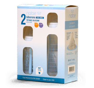 Coffret 2 Biberons Polypropylène – Avec tétines silicone par la marque NATAE NATAE - Coffret 2 Biberons Polypropylène – Avec tétines silicone