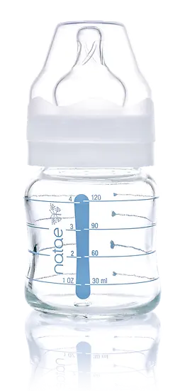 NATAE - Biberon Verre 120ml / 4oz – Avec tétine silicone