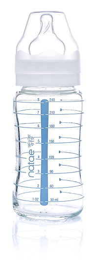 NATAE - Biberon Verre 240ml / 8oz – Avec tétine silicone