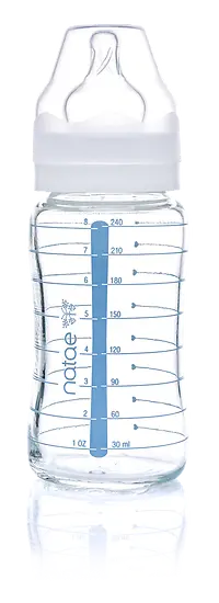 NATAE - Biberon Verre 240ml / 8oz – Avec tétine silicone