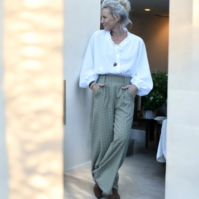 Quintessence - Pantalon César- tartan de coton acidulé