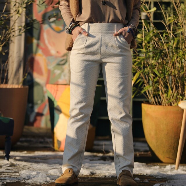 Quintessence - Pantalon Marcus - armuré chanvre/coton naturel