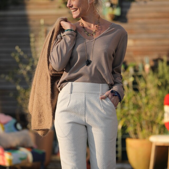 Quintessence - Pantalon Marcus - armuré chanvre/coton naturel