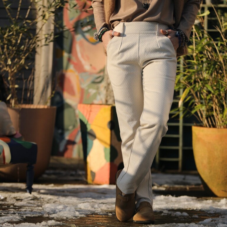 Quintessence - Pantalon Marcus - armuré chanvre/coton naturel