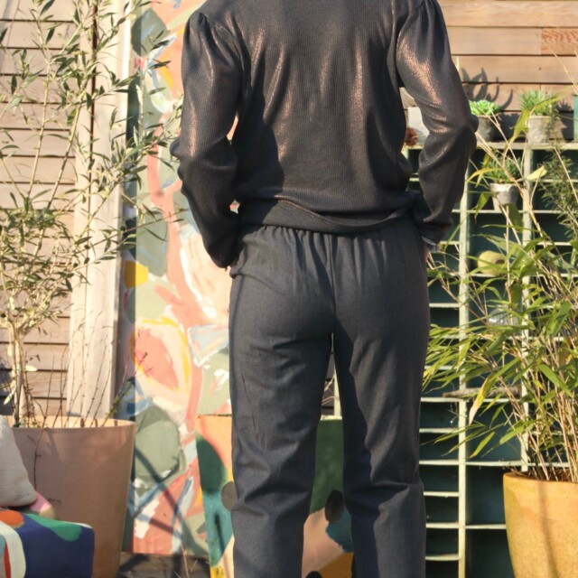 Quintessence - Pantalon Marcus - flanelle de coton grise