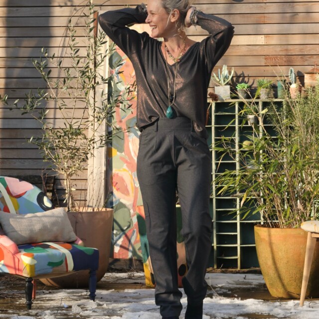 Quintessence - Pantalon Marcus - flanelle de coton grise