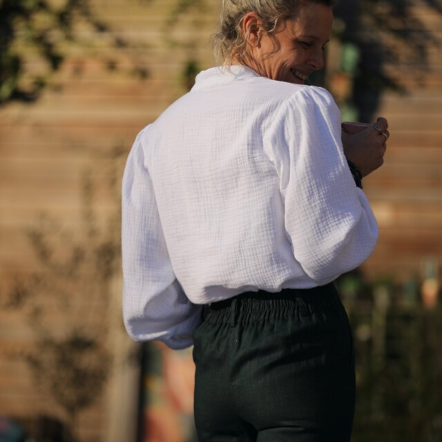 Quintessence - Pantalon Marcus -lin émeraude