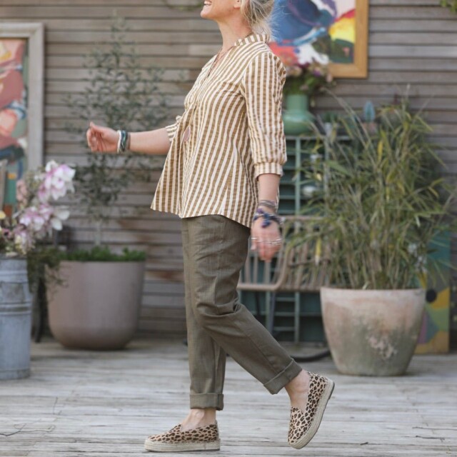 Quintessence - Pantalon Marcus -lin kaki