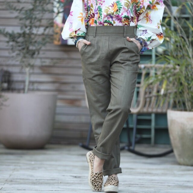 Quintessence - Pantalon Marcus -lin kaki