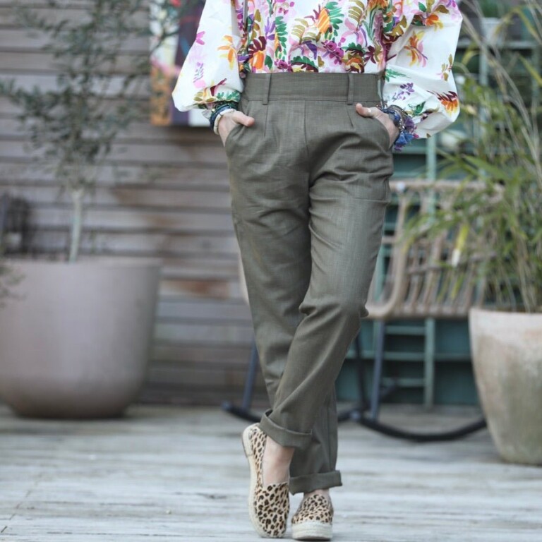 Quintessence - Pantalon Marcus -lin kaki