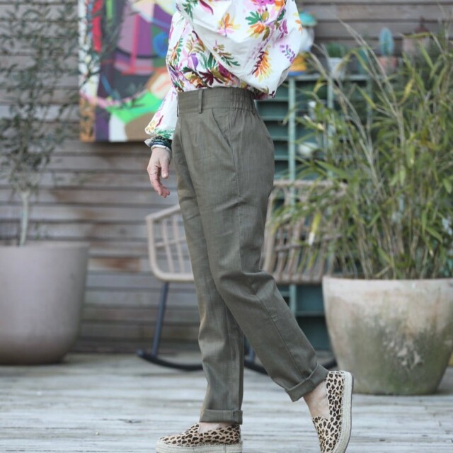 Quintessence - Pantalon Marcus -lin kaki