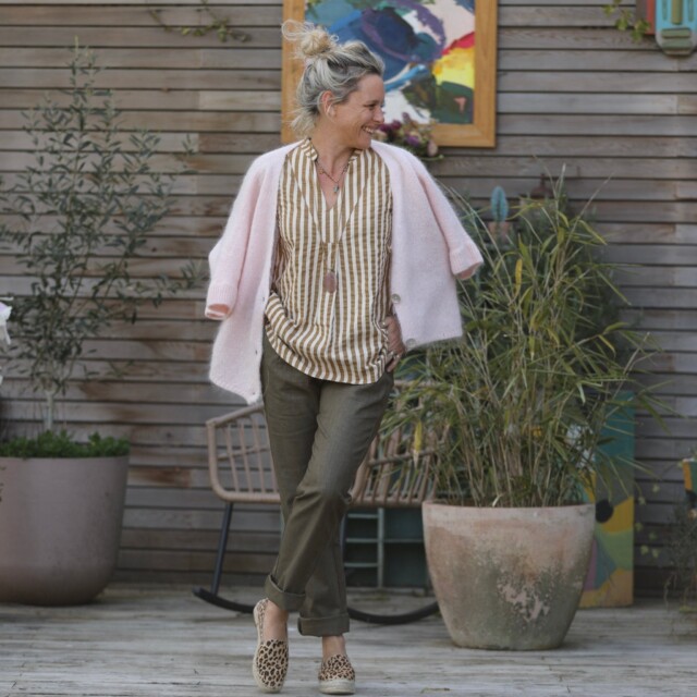 Quintessence - Pantalon Marcus -lin kaki