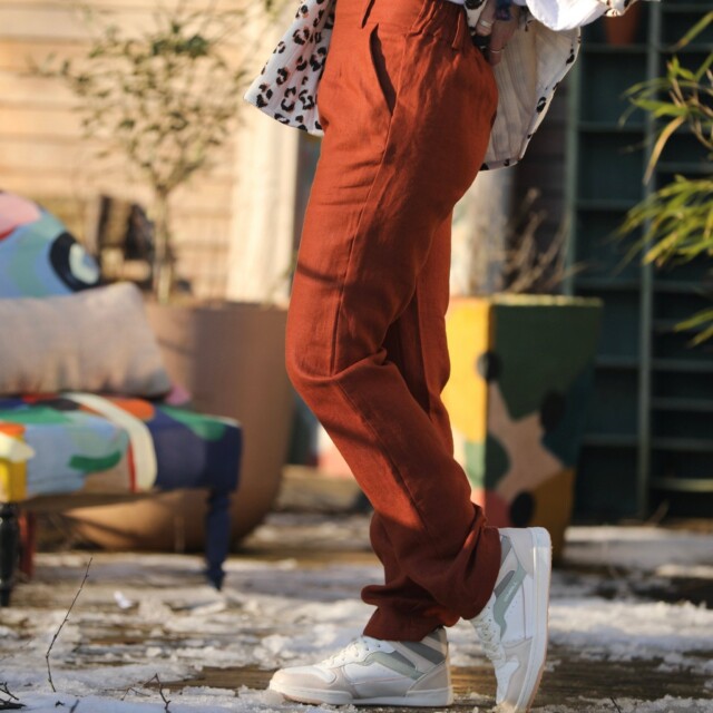 Quintessence - Pantalon Marcus -lin terracotta