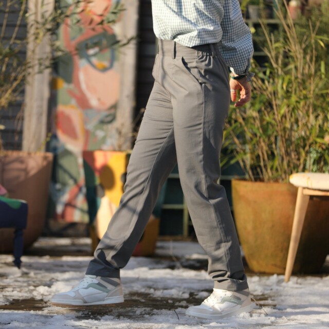 Quintessence - Pantalon Marcus – sergé de coton gris