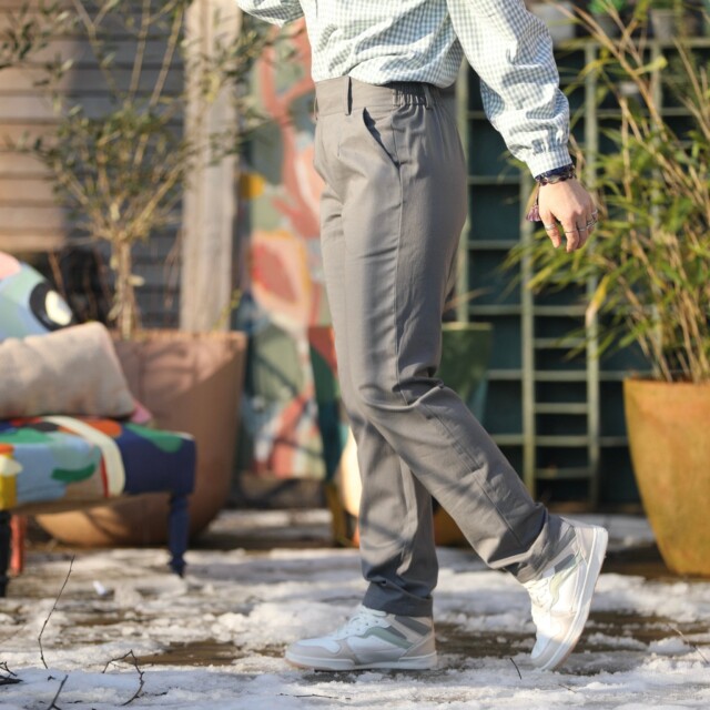 Quintessence - Pantalon Marcus - sergé de coton gris