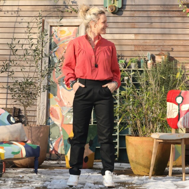 Quintessence - Pantalon Marcus - sergé de coton noir