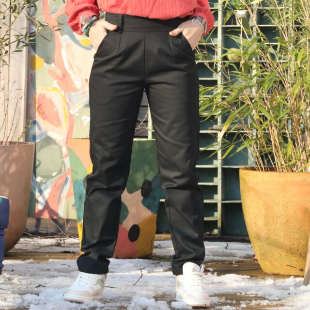 Quintessence - Pantalon Marcus – sergé de coton noir