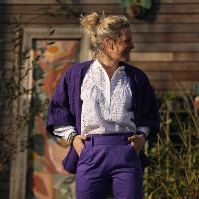 Quintessence - Pantalon Marcus - sergé de coton violet