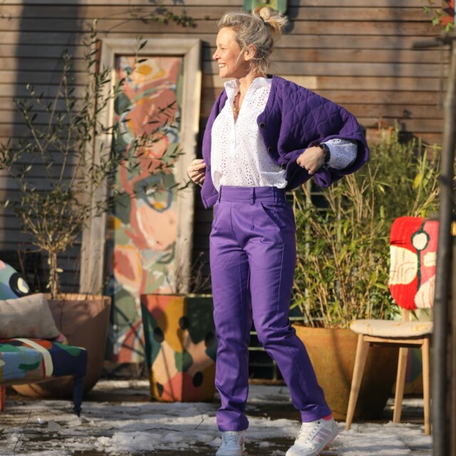 Quintessence - Pantalon Marcus - sergé de coton violet