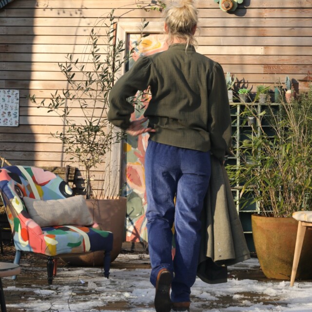 Quintessence - Pantalon Marcus - velours côtelé bleu de travail