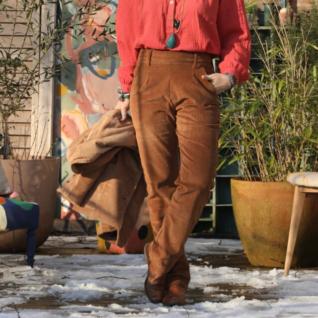 Quintessence - Pantalon Marcus – velours côtelé camel