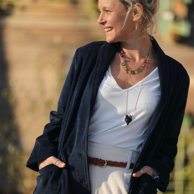 Quintessence - Pantalon Marcus - velours côtelé ivoire