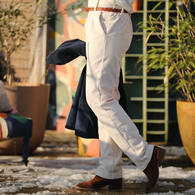 Quintessence - Pantalon Marcus - velours côtelé ivoire