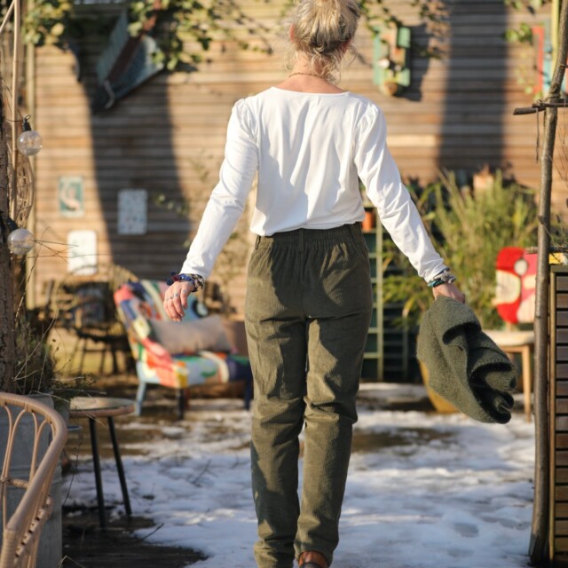 Quintessence - Pantalon Marcus - velours côtelé kaki