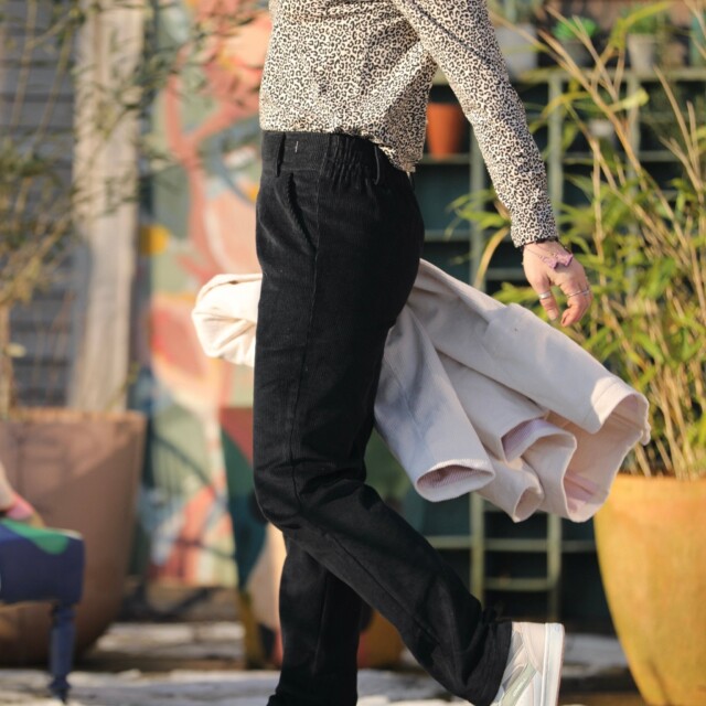 Quintessence - Pantalon Marcus - velours côtelé noir