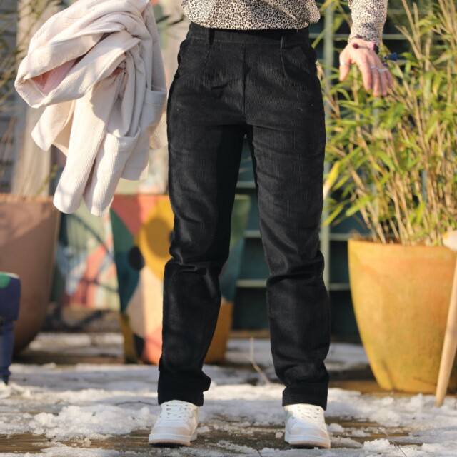 Quintessence - Pantalon Marcus – velours côtelé noir