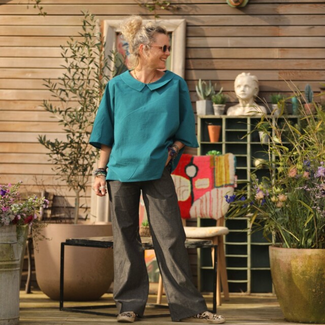 Quintessence - Pantalon Nestor jean de coton noir léger