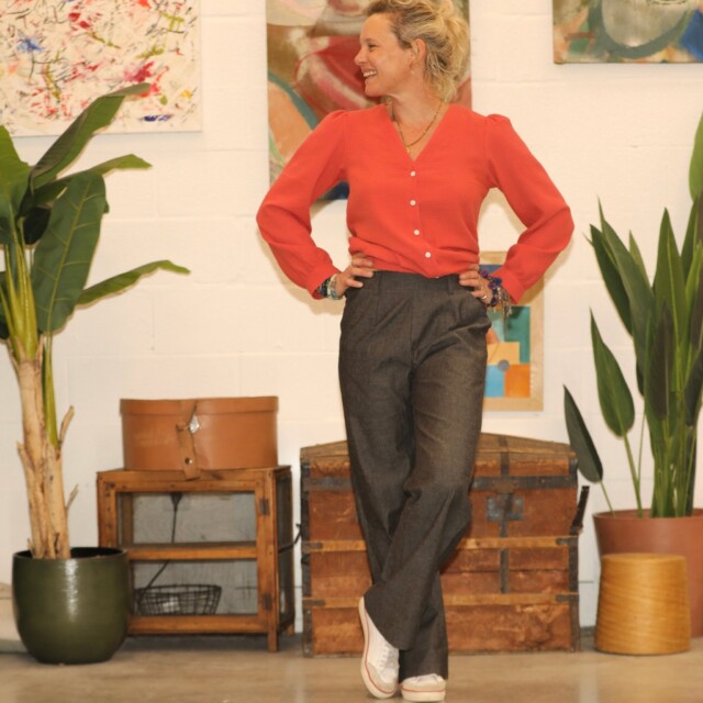 Quintessence - Pantalon Nestor jean de coton noir léger