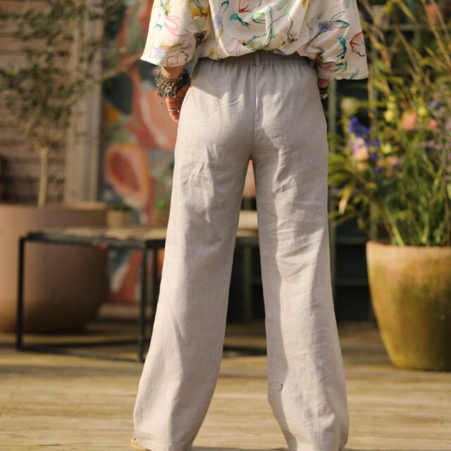 Quintessence - Pantalon Nestor lin gris perle