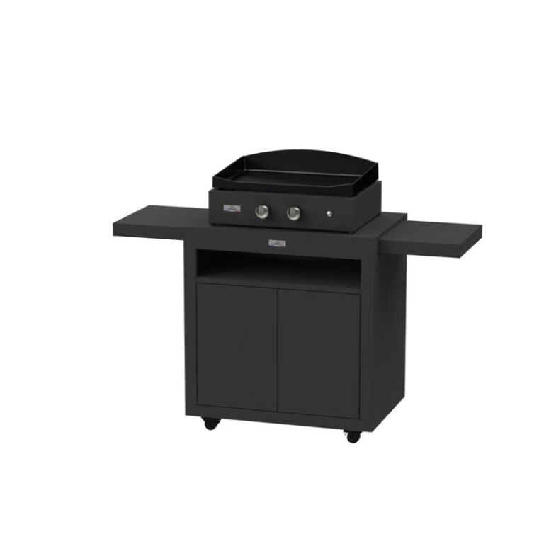LE MARQUIER - Plancha à gaz LE MARQUIER Pure Gaz 260 Noire Edition : plancha et desserte inclue