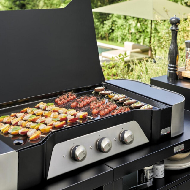 Le Marquier - Plancha gaz LE MARQUIER Exclusive 375 XL Duo couvercle inclus