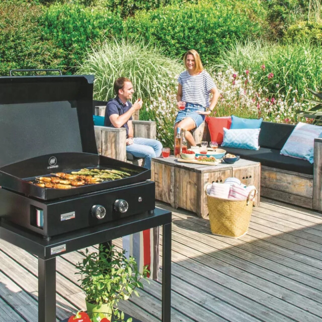LE MARQUIER - Plancha gaz LE MARQUIER Exclusive 375 XL Duo Edition : meuble et couvercle inclus