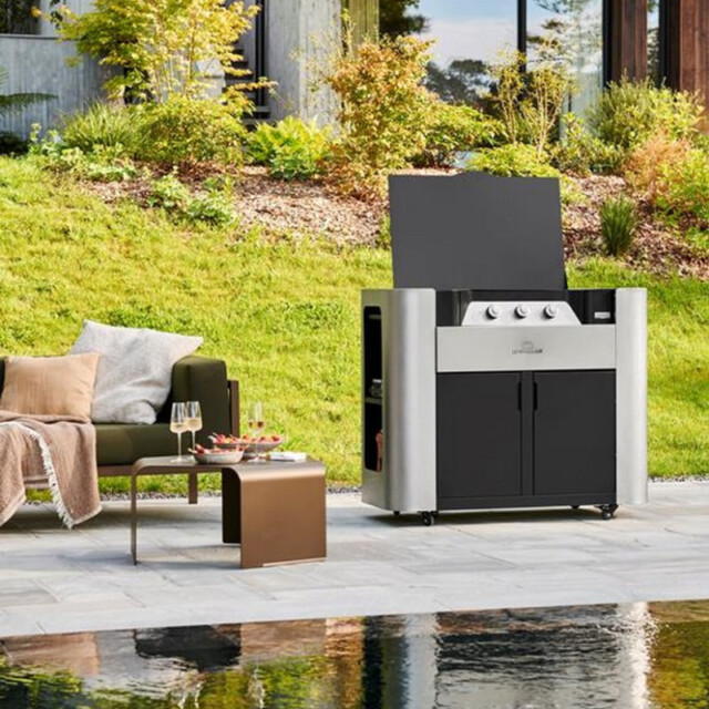 LE MARQUIER - Plancha gaz LE MARQUIER Exclusive 375 XL Duo Edition : meuble et couvercle inclus